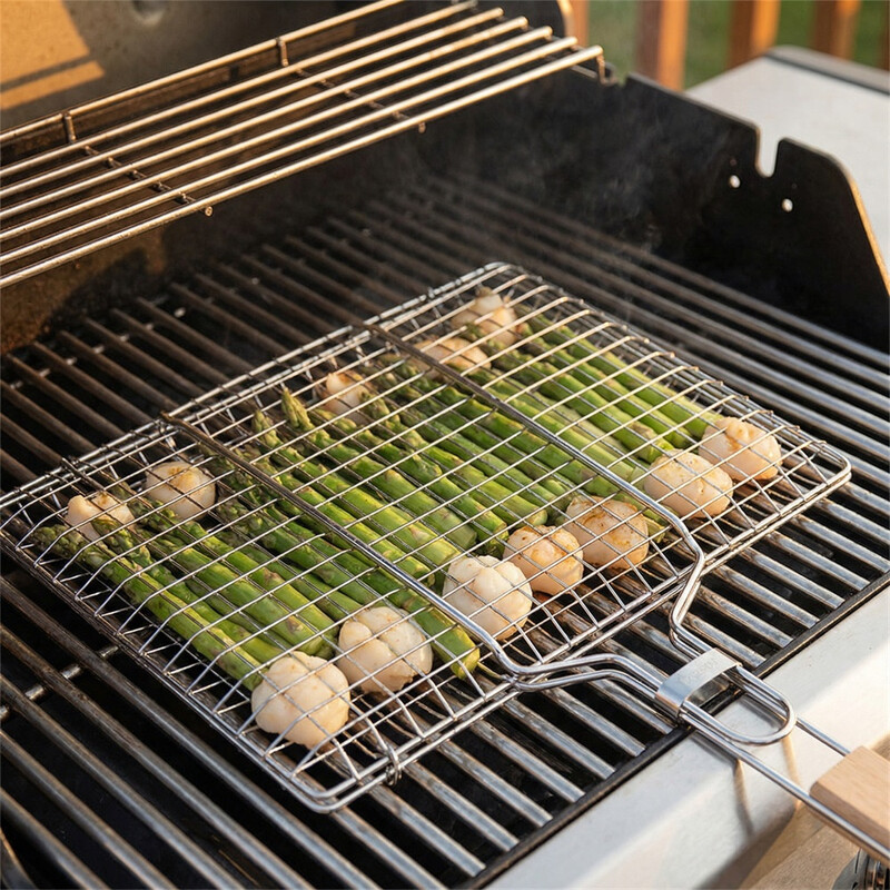 Huacan Grill pour friteuse à air, cadre en maille acier inoxydable, support de rangement multi-niveaux épaissi amovible, 1 pièce