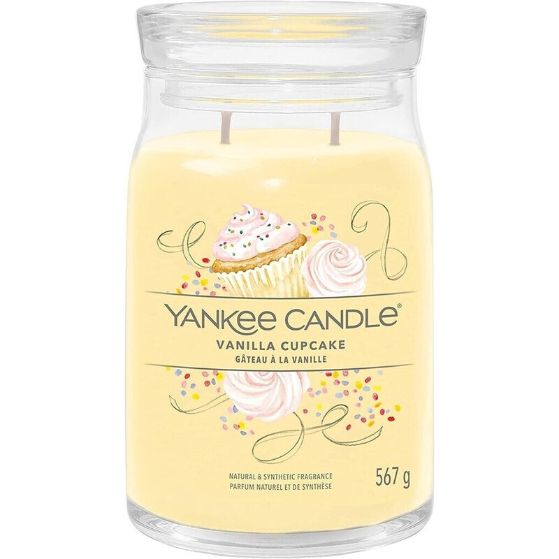 Yankee Candle Vanilla Cupcake Duftkerze im großen Signature Glas für Zuhause | Süßer Vanilleduft