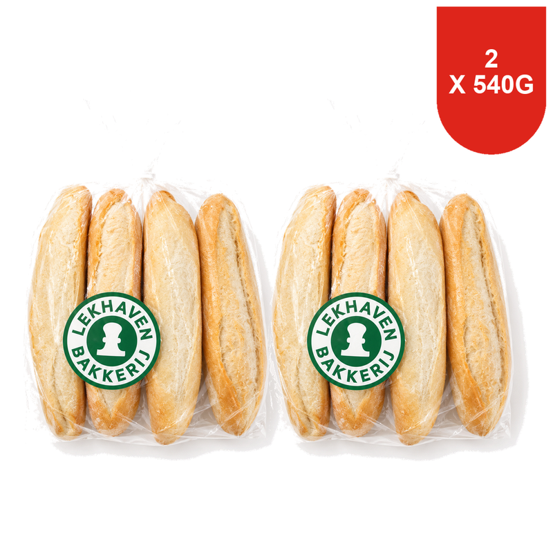 Lekhaven Bakkerij Naturel Rustieke Baguette 4 x 135 g x 2
