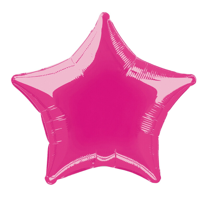 Unique Star Foil Balloon, Hot Pink, 50cm