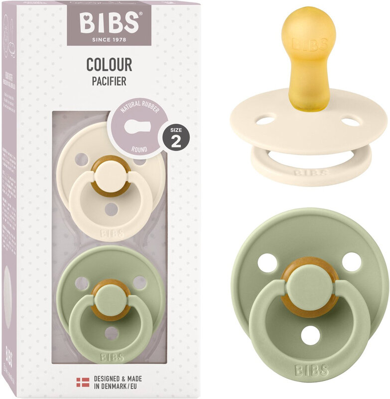 BIBS Colour Speen Ivory Sage 6-12 M 2 stuks