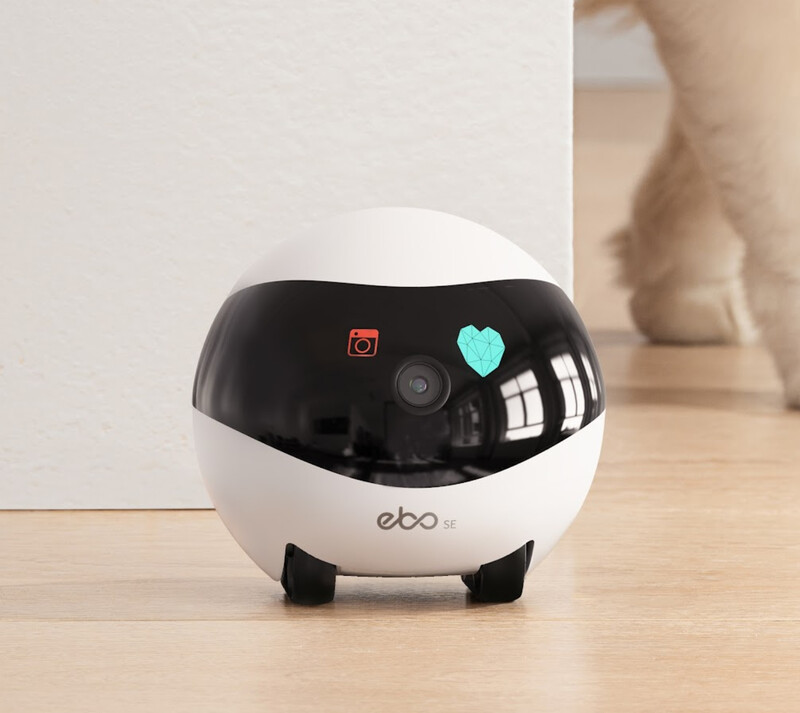 SE Home Security Camera (White), Pet Monitoring Robot with Remote Interaction