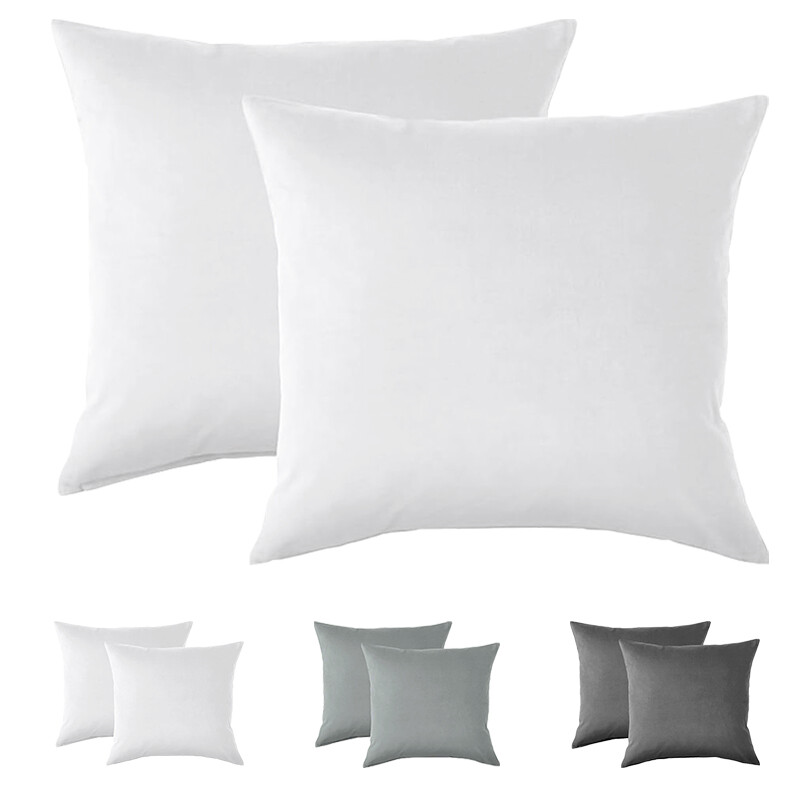 LeBonsoir Basics kussensloopset 2 stuks, 65 x 65 cm, superzachte, onderhoudsvriendelijke microvezel, envelopsluiting, wit, kussens niet inbegrepen