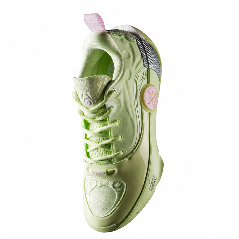 EU43 LI-NING Weide Dao 12 Herren Basketball Profi-Spielchuhe Indoor Outdoor - Schmetterlingsrosa Grün