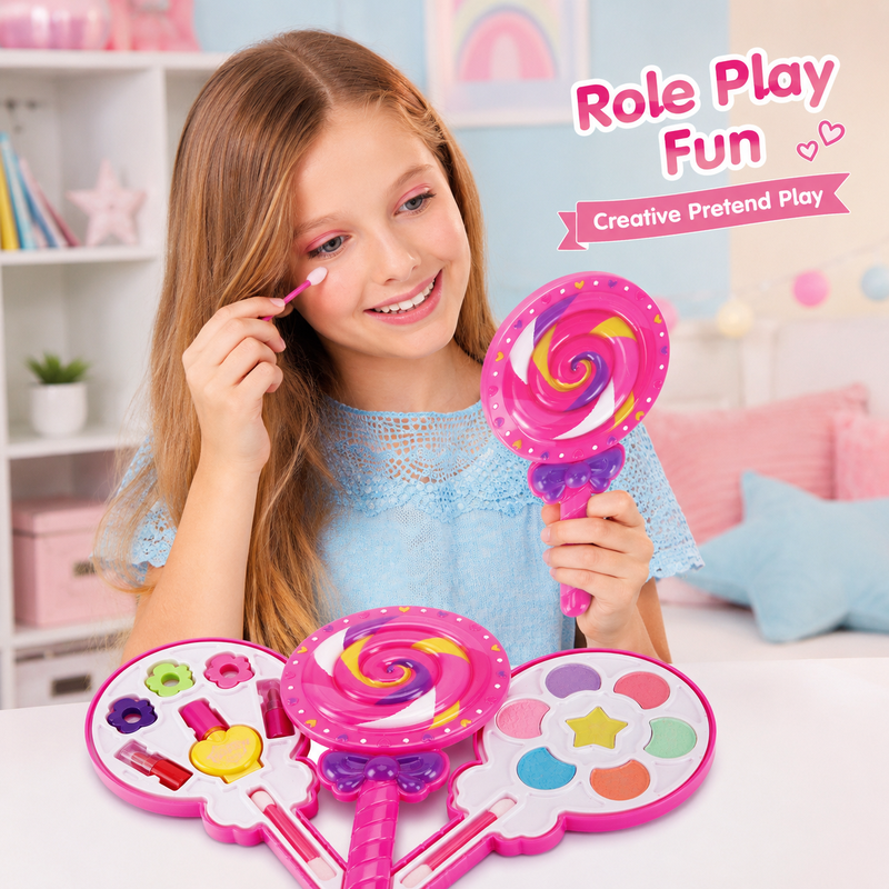Lollipop zweistufiges Kinder-Schminkspielset mit Präsentationsständer, Halloween- und Weihnachtsgeschenk