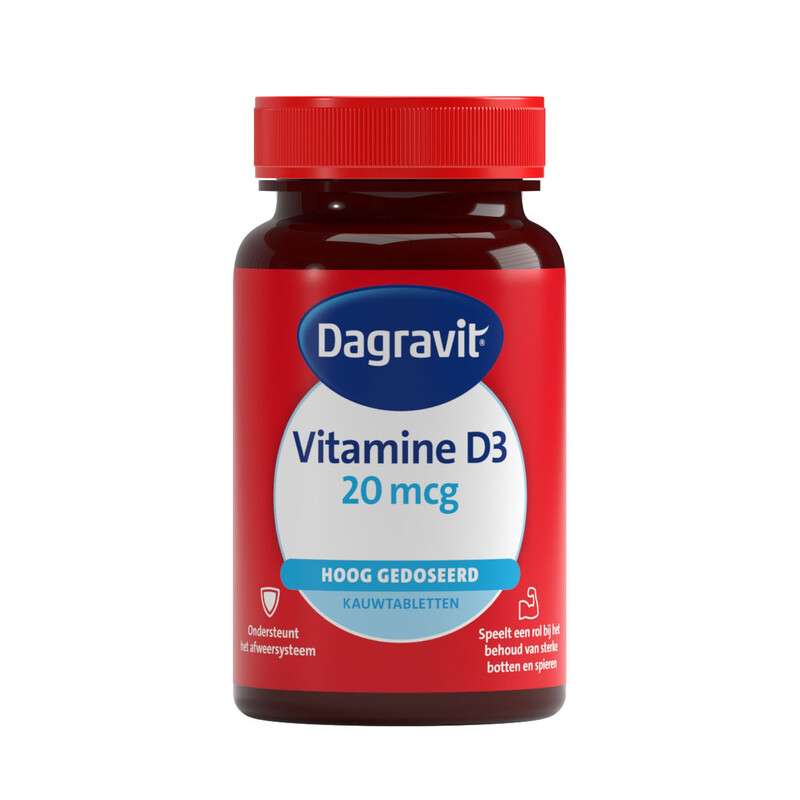 Dagravit Vitamine D3 20 mcg, 60 Kauwtabletten