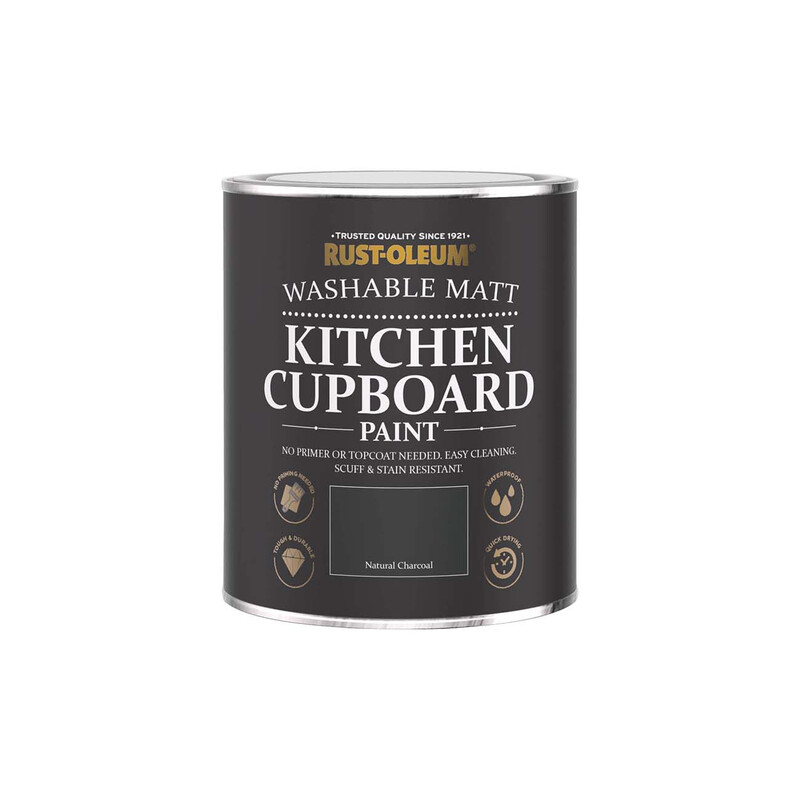 Rust-Oleum Matt Kitchen Cupboard Paint Natural Charcoal 750ml