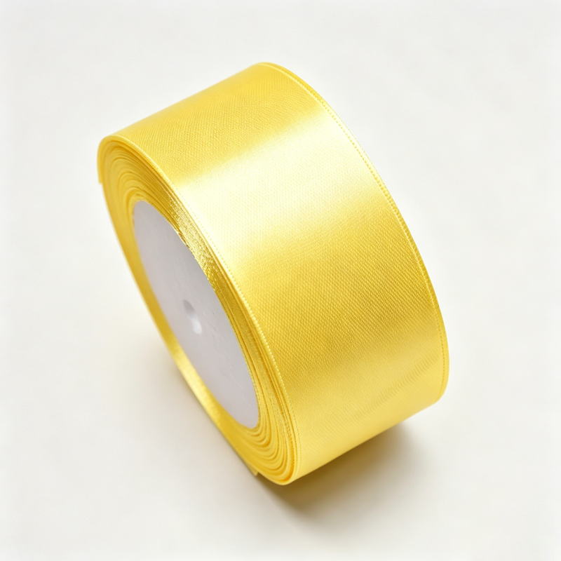2 stuks satijngeschenkriem, 22 m, 40 mm breed, gele riem voor bruiloft, knutselen en cadeauverpakking, bruiloftsdecoratie en bloemstukken, stijl C