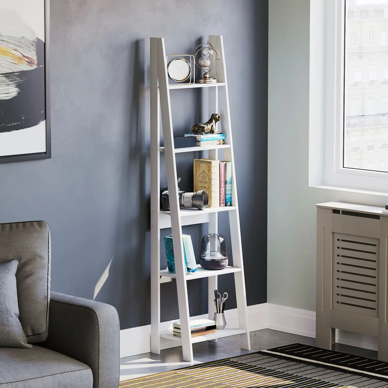 Vida Designs Bookcase Bristol Ladder 5 Shelves White