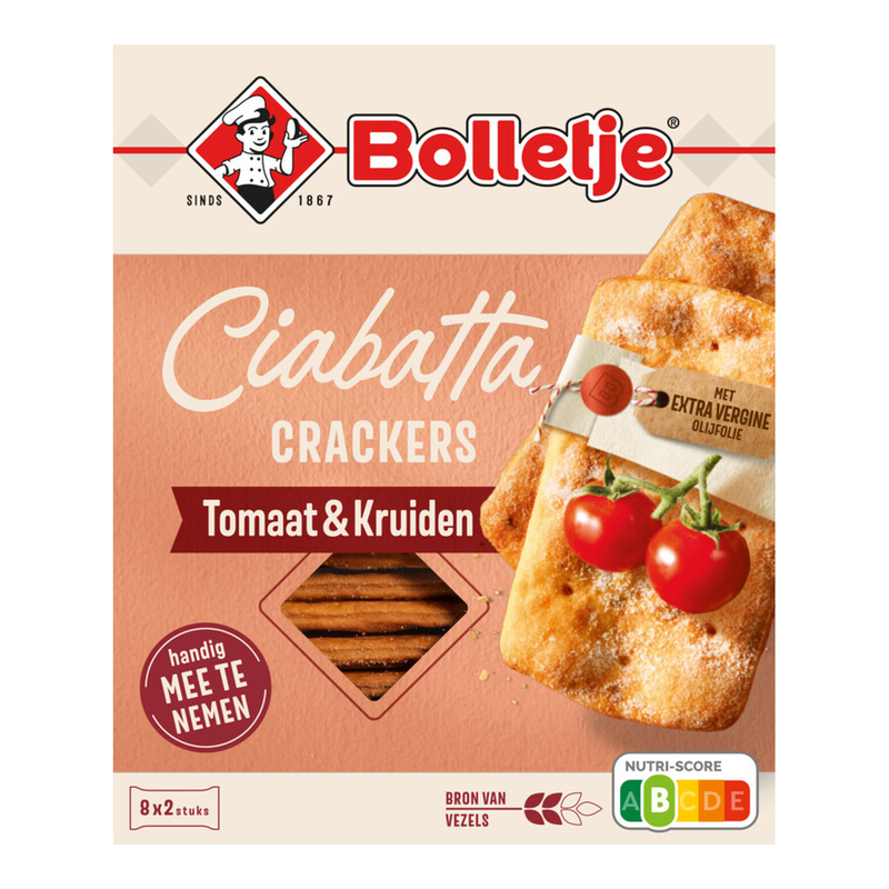 Bolletje Ciabatta Crackers Met Tomaat - 16 pcs