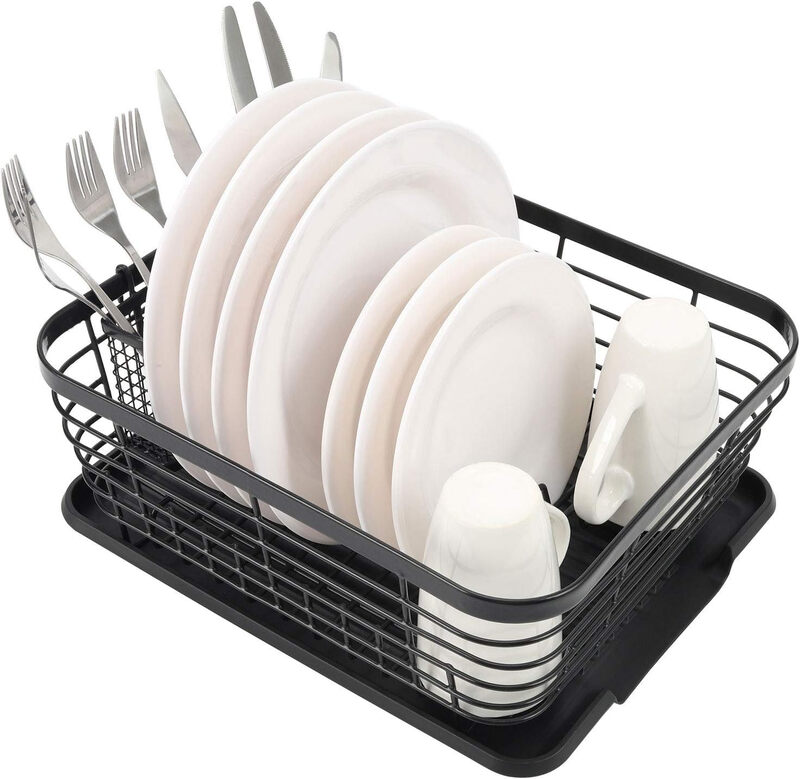 dish drying rack in sink
