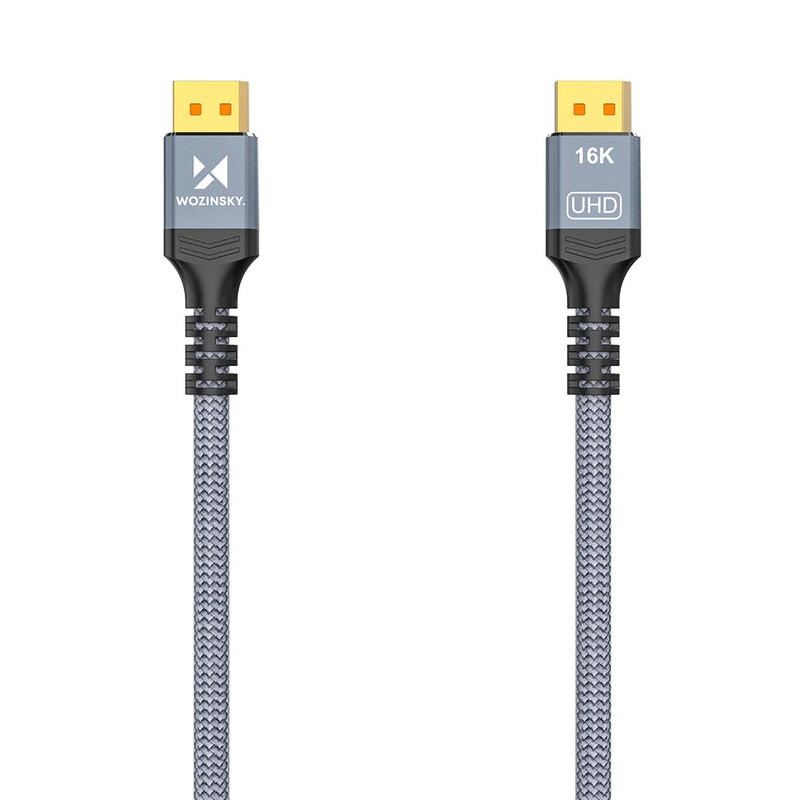 Wozinsky WPS-16AYL3S DisplayPort 2.1 Kabel VESA-zertifiziert 80 Gb/s 16K@60Hz 8K@120Hz 4K@240Hz HDR HDCP DSC 3m - Schwarz