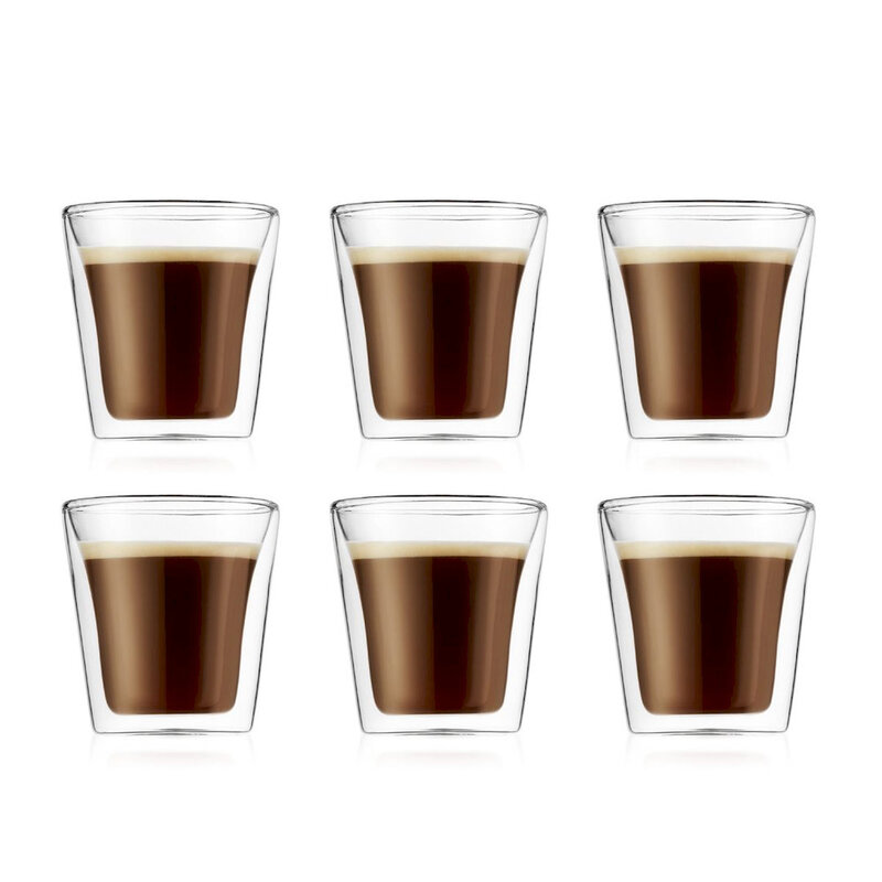 CANTEEN - Set of 6 Glasses 0.1L - Double Wall - Small