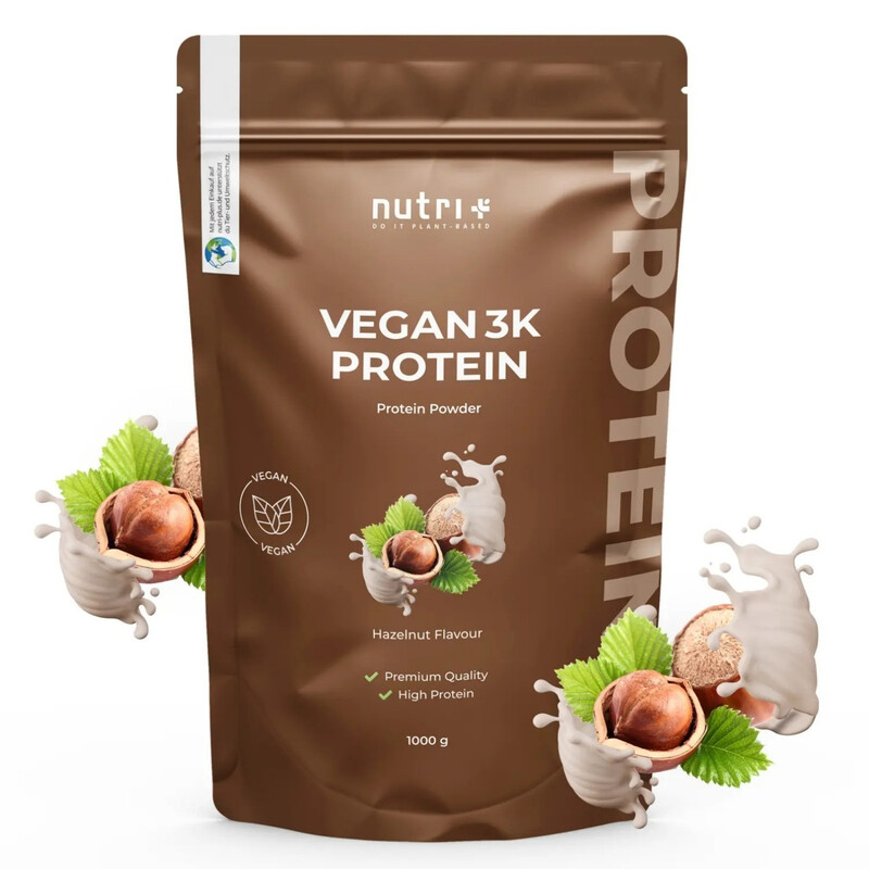 Nutri+ 3K Proteinpulver Vegan 1 kg Haselnuss