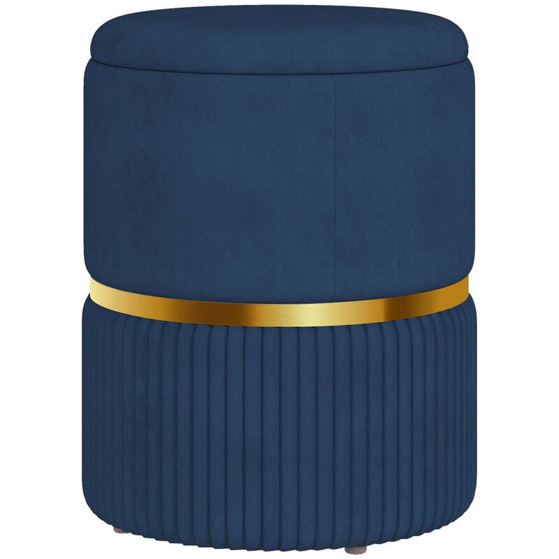 Ottoman Storage Velvet Luxe Teal/Gold