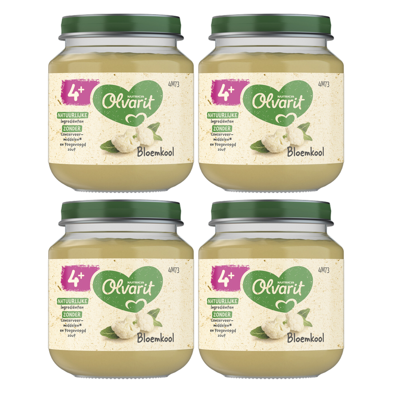 Olvarit Purée de chou-fleur pour bébé 4M+ 125 g * 4