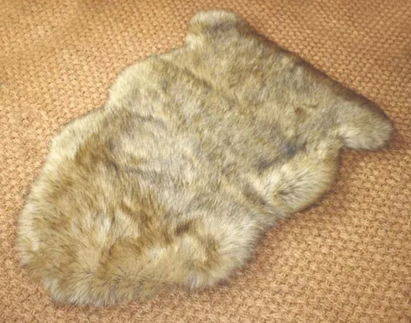 Rug Faux Fur Hide Brown 60x90cm