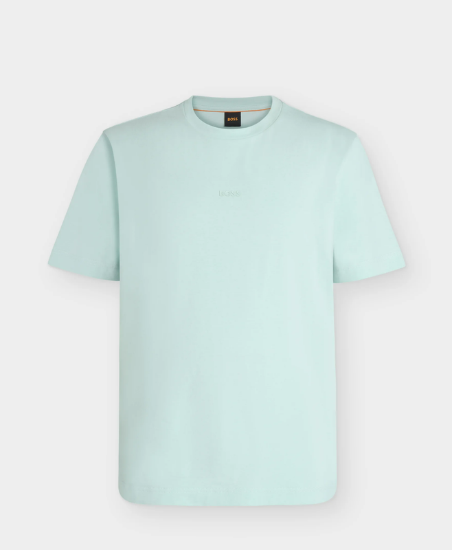 BOSS Relaxed-fit T-Shirt with a Layered Logo Print - Turquoise/Aqua
