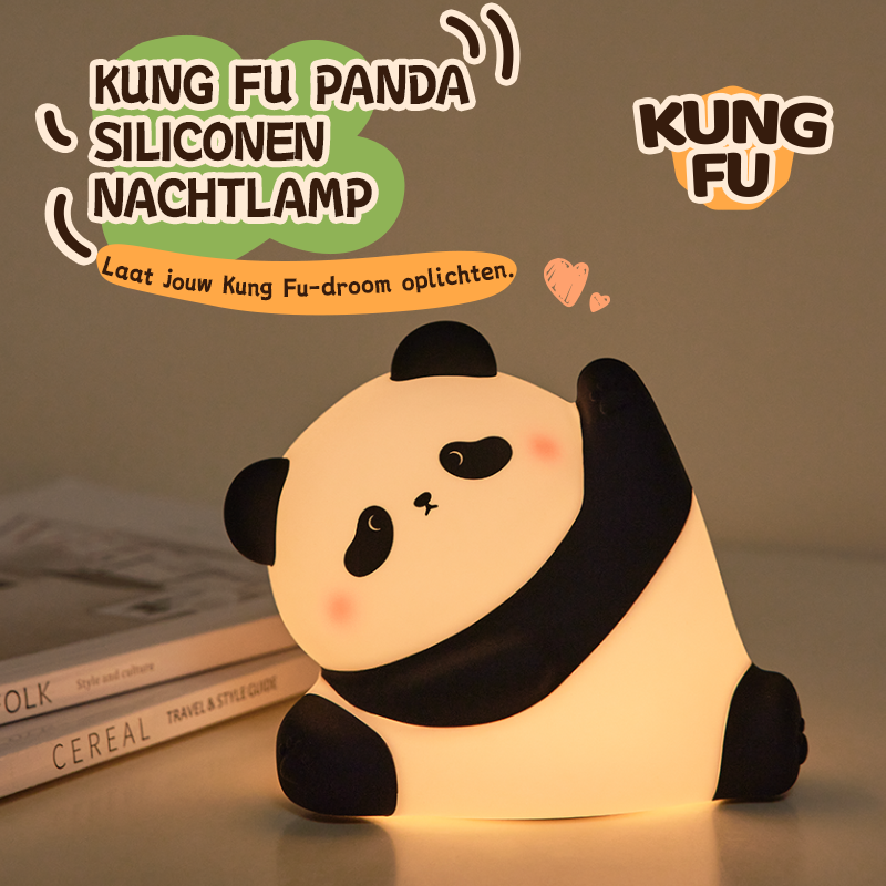 VIVREAL Panda nachtlampje, oplaadbaar 3 niveaus dimbaar LED squishy nachtlampje voor babykamer, voedselveilige siliconen dieren nachtlampjes schattige touch lamp voor bed voor borstvoeding peuter baby kinderen cadeaus decoratie, nieuwjaarsuitverkoop, best