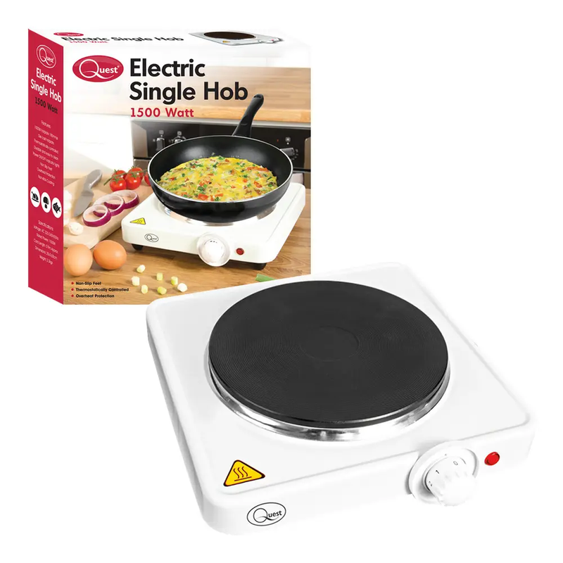 Electric Single Hob/Hot Plate with Temperature Control / 1500W Hob / 5 Temperature Se