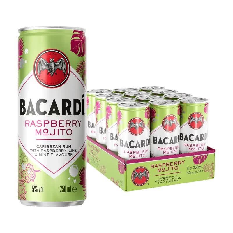 Bacardi Raspberry Mojito RTD, 25cl (Single) *12