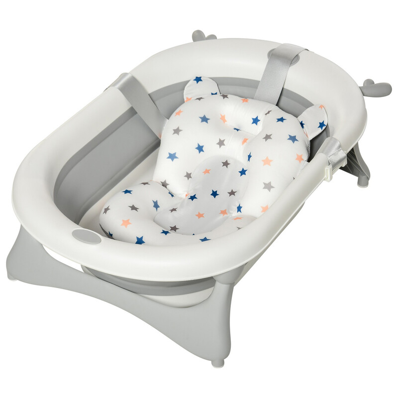 HOMCOM Baby Bathtub for Newborns and Infants, Support Bath Seat with Non-Slip Mat, Soft Material for Bathing Tubs & Seats