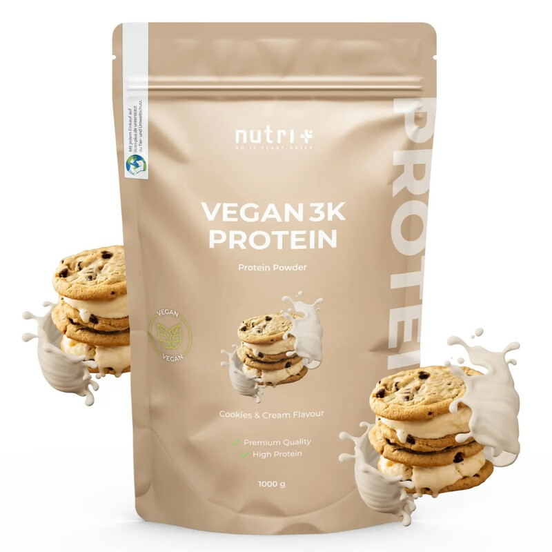 Nutri+ 3K Proteinpulver Vegan 1 kg Cookies & Cream