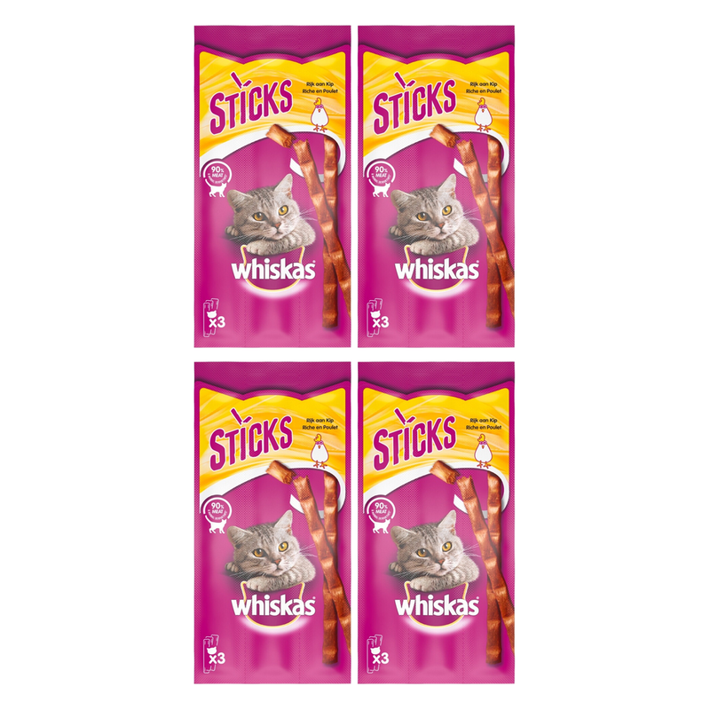Whiskas Bâtonnets pour chats Saveur poulet 3* 4 = 12 x 6 g