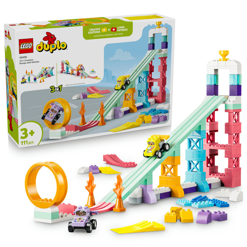LEGO DUPLO Rampe Créative 3-en-1 avec Véhicules Set de Construction 10478