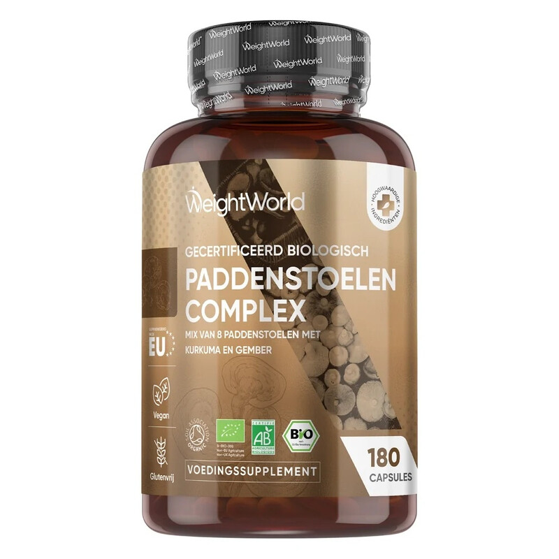 WeightWorld Complexe de champignons biologiques en gélules - 180 gélules