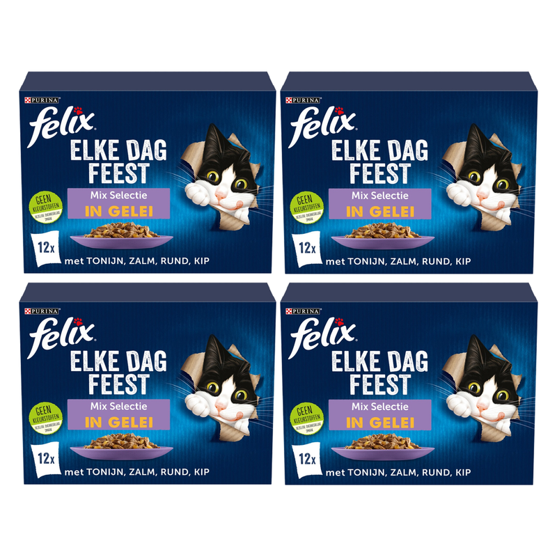 Felix Festin quotidien Sélection mixte en gelée 12 * 4= 48 x 85 g