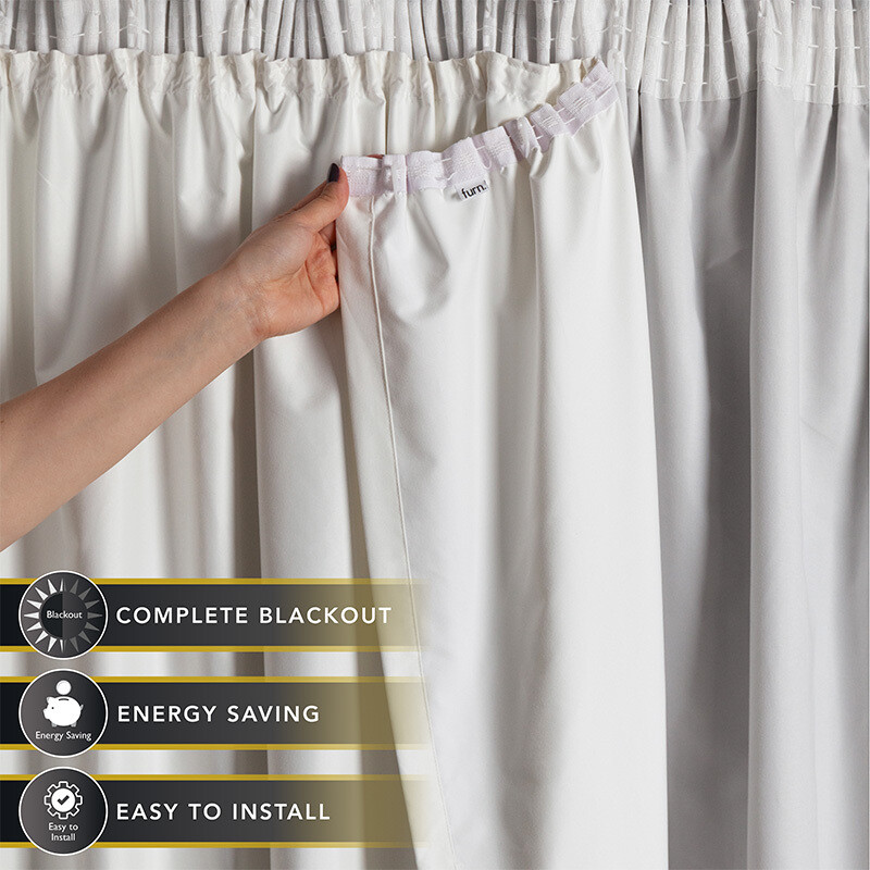 Essentials Pencil Pleat Curtain Lining Blackout W:163xL:175cm for W:168xL:183cm Curta