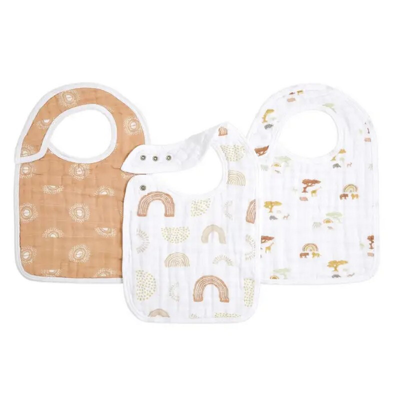 ™ Boutique Cotton Muslin Snap Bibs 3 Pack Keep Rising