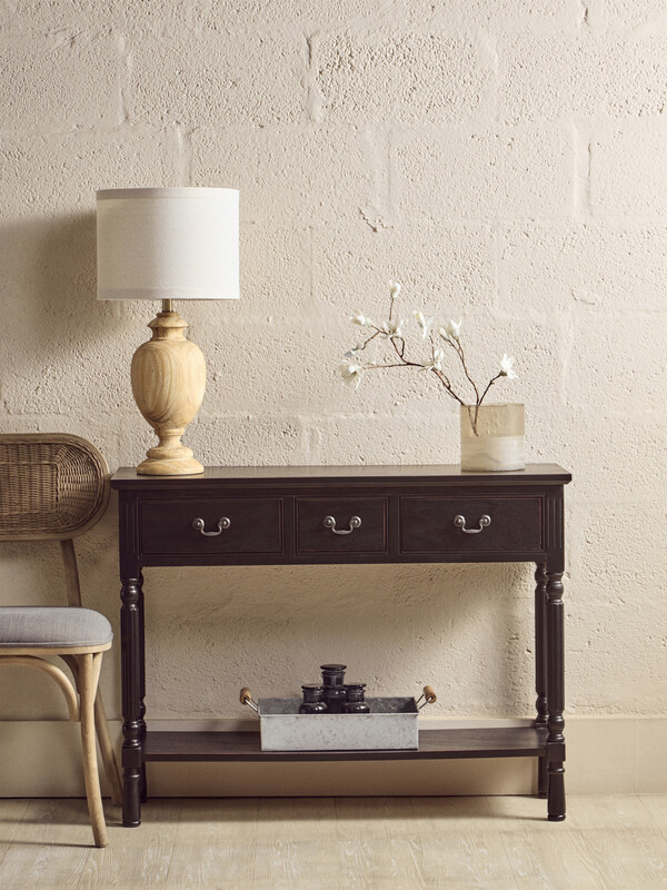 Console Table Heritage 3 Drawers Black