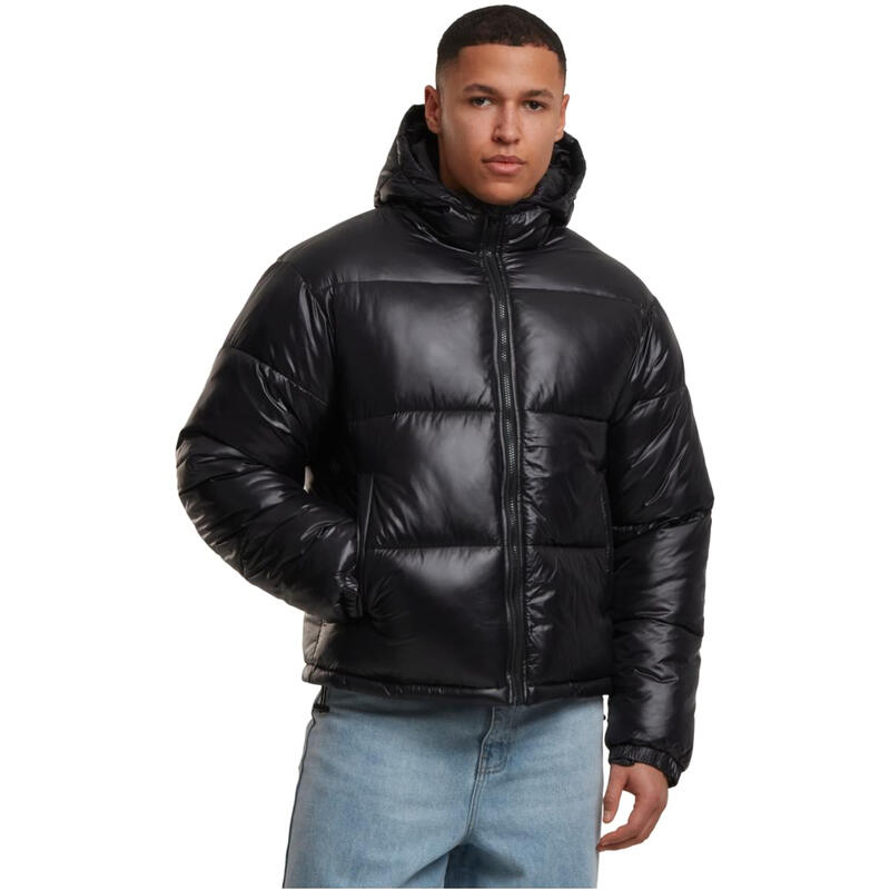 Urban Classics Glänzende Steppjacke mit Kapuze Winterjacken/Mäntel schwarz S