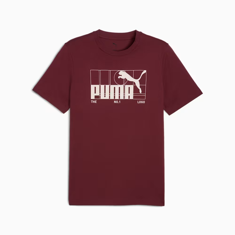 Puma Men's Graphic No.1 Logo Tee - Ruby Shimmer