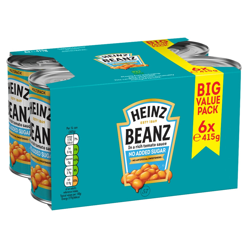 No Added Sugar Beanz 6 x 415g