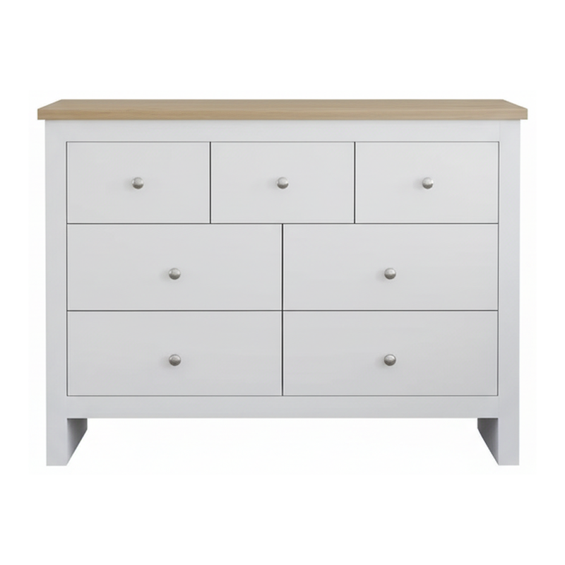 Drawer Chest Arlington 7 Drawers White/Oak Effect