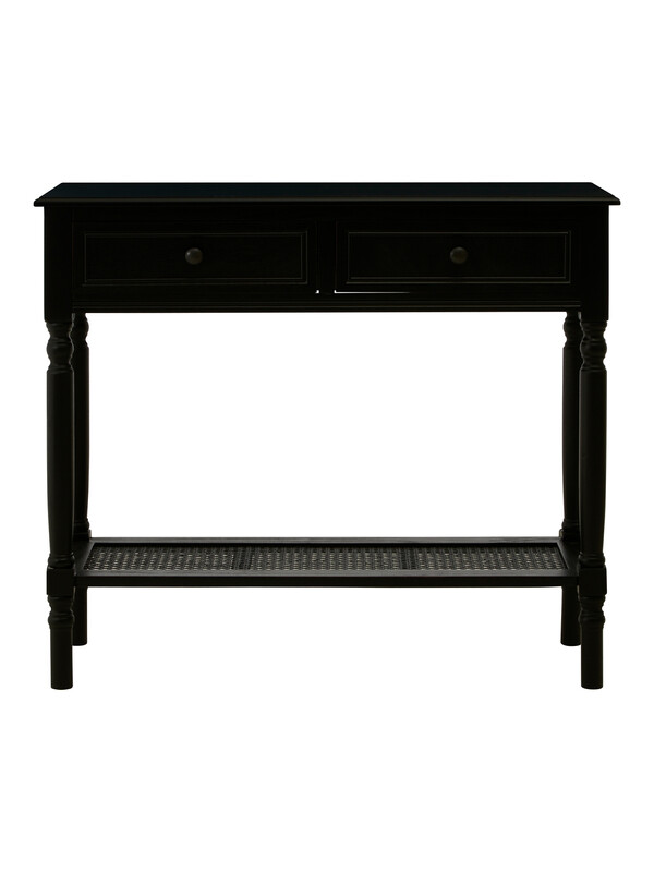 Console Table Heritage 2 Drawers Black