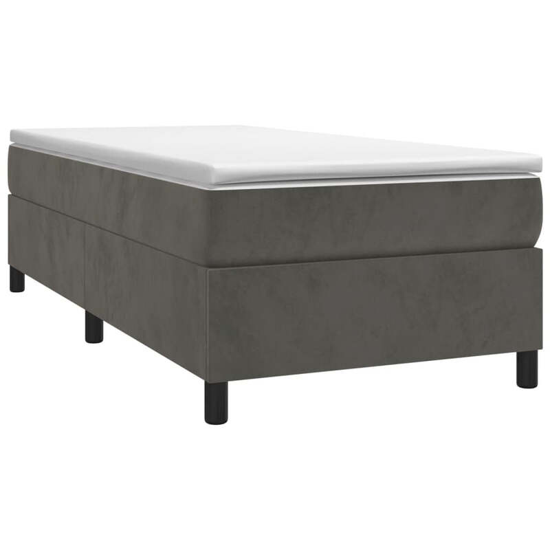 vidaXL 160x200 cm, Boxspringbettgestell, Dunkelgrauer Samt, Integrierte Latten