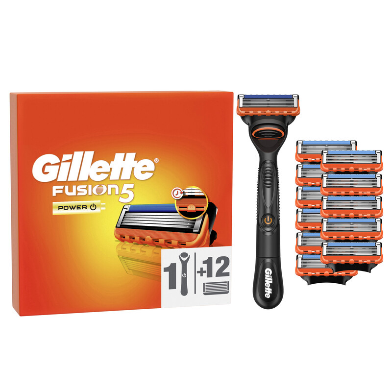 Gillette Fusion5 Power System Klingen 12 Stück + Griff - Online-Versand-Version
