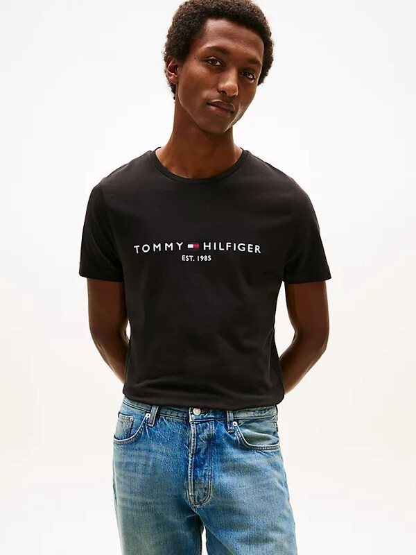 Tommy Hilfiger heren core logo T-shirt– gitzwart L