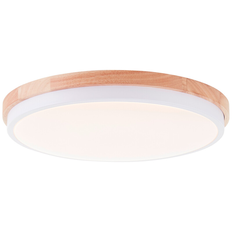 Brilliant LED Deckenleuchte, Ø35cm, 24W, 2400lm, 3000K, Holz, dimmbar