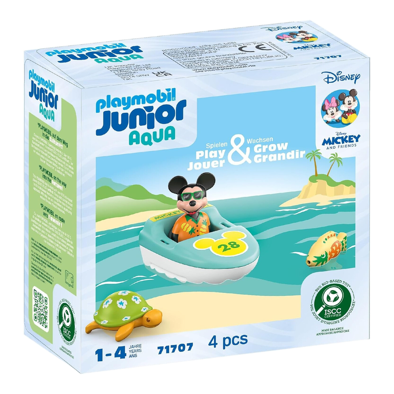 Playmobil Junior | Disney | Micky Maus Bootstour | Nachhaltiges Spielzeug aus biobasierten Kunststoffen | Für Kinder ab 1 Jahr | 71707