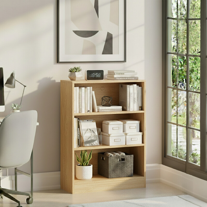 Vida Designs Bookcase Cambridge 3 Shelves Oak Effect