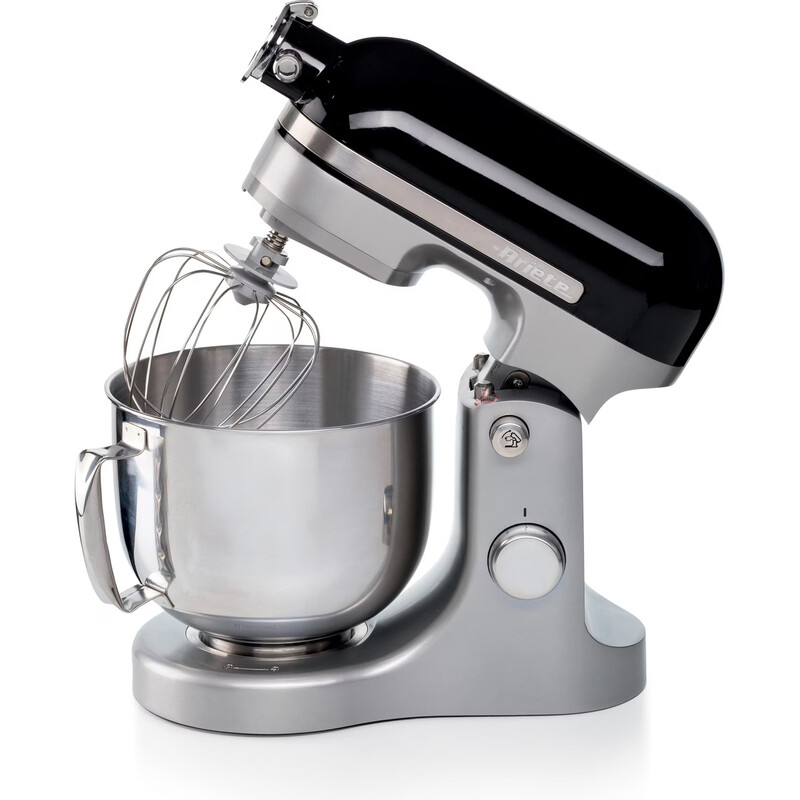 Ariete 1589 Moderna Küchenmaschine 1600 W, 5,5 L Edelstahlschüssel, 11 Geschwindigkeitsstufen, 3D-Planetenrührsystem, 1,4 kg Teigkapazität, schwarze Aluminium-Küchenmaschine mit Flachrührer, Knethaken, Schneebesen, Spatel & Spritzschutz, spülmaschinenfest