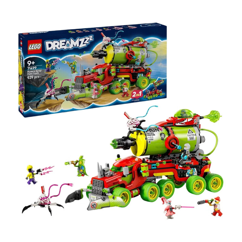 LEGO DREAMZzz Mateos Sprühdosen-Truck Spielzeug mit 2 Baumodi, modularen Boostern und 5 Minifiguren, darunter Cooper und Mr. Oz - Geburtstagsgeschenk 
