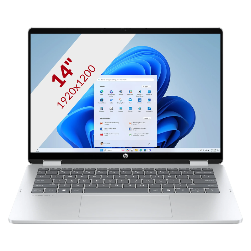 HP OmniBook 5 Flip 14-fp0251ndx 2-in-1 laptop – Intel Core 5 120U, 8 GB RAM, 512 GB SSD, 14 inch touchscreen, Windows 11 Home, Blauw
