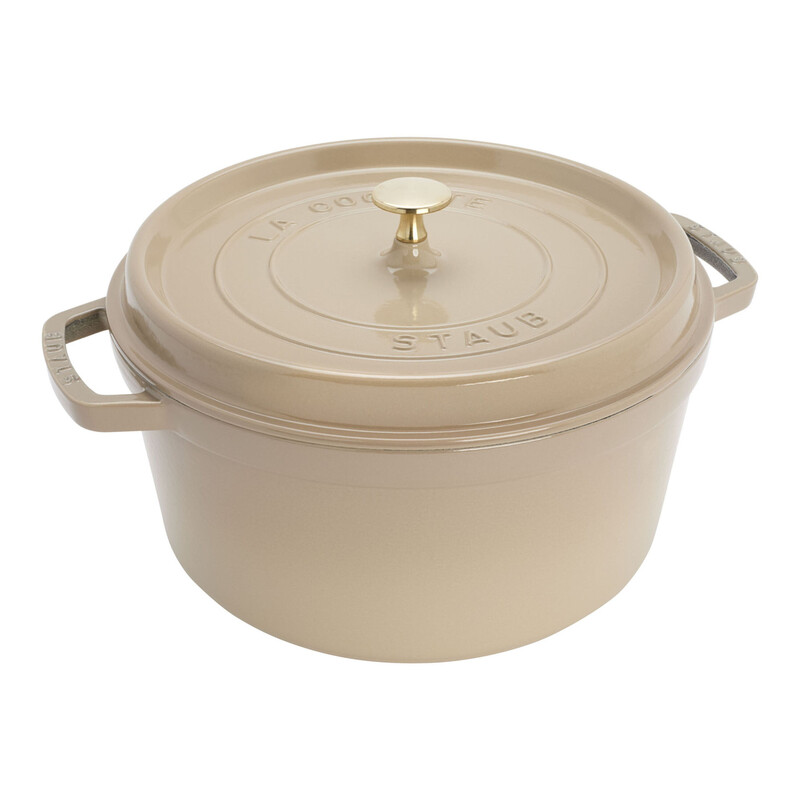 STAUB La Cocotte runder Gusseisen-Cocotte - 28 cm - 6,7 L - Sesam - Induktionsgeeignet