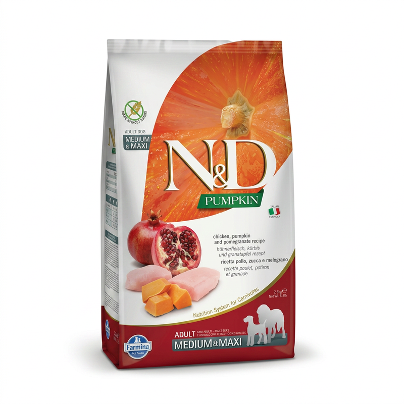 Farmina N&D Kürbis Huhn Hundefutter für Erwachsene Mittel /Großrassen 2,5 kg